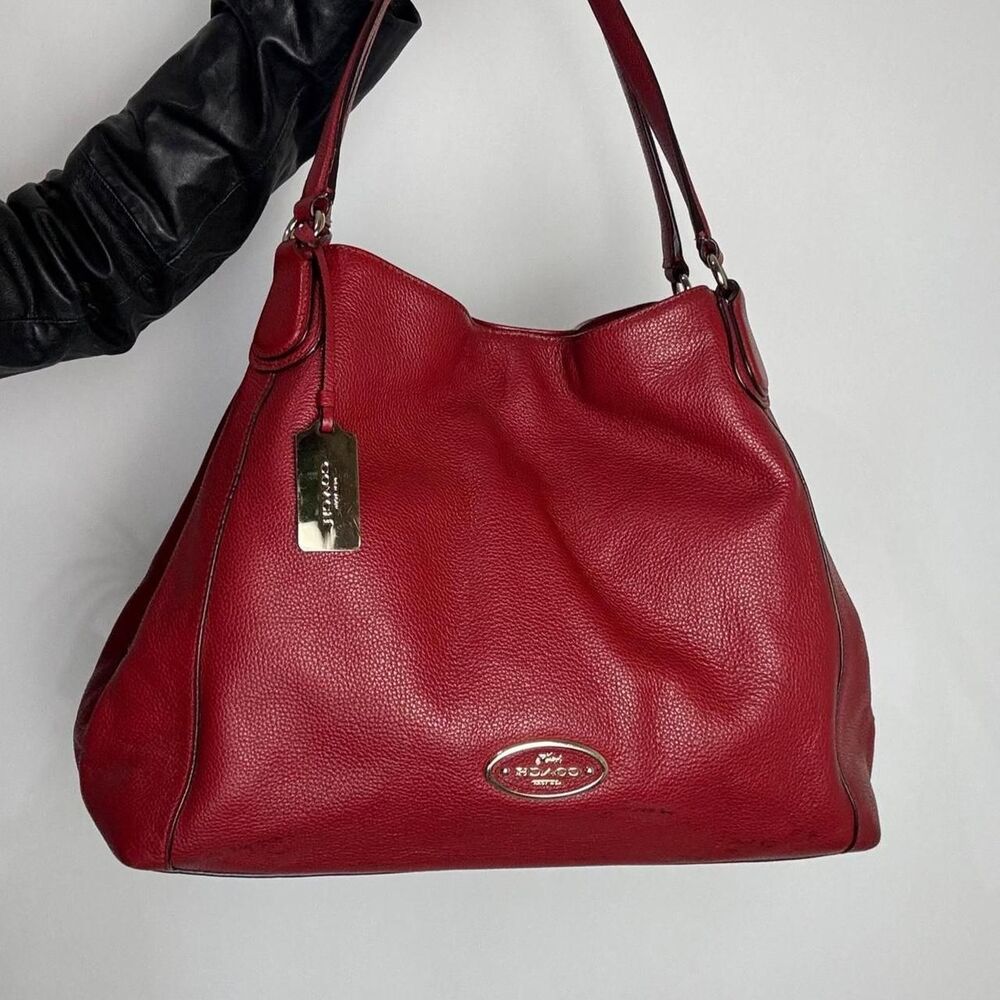 Coach Women's Red and Burgundy Bag